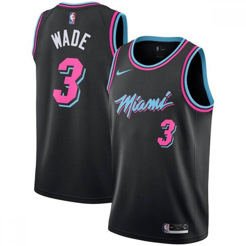 Premium Quality Men's Heat #3 Dwyane Black Basketball Jersey