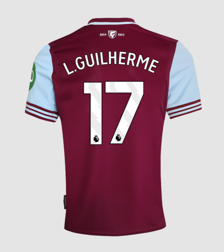 24-25 West Ham United Home Jersey of L.GUILHERME 17