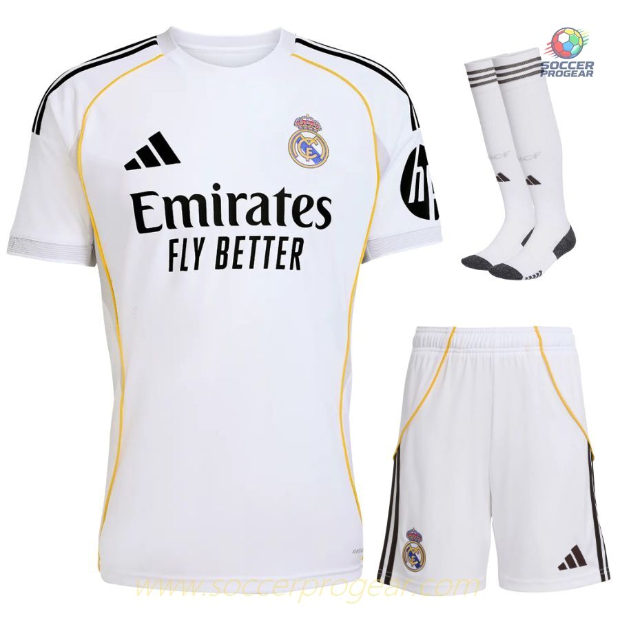 Real Madrid Home Youth Jersey Set Football Shirt 2025-26 Edition