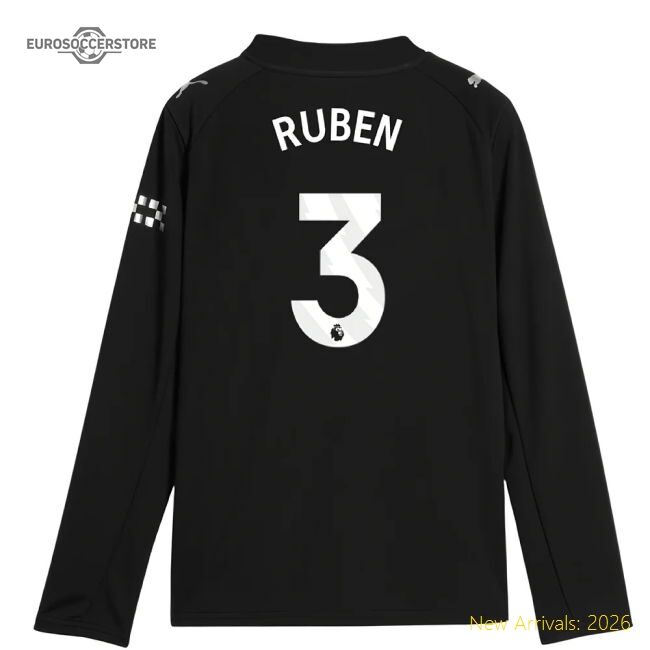 Authentic 2025-2026 Man City Long Sleeve Away Shirt (kids) (ruben 3