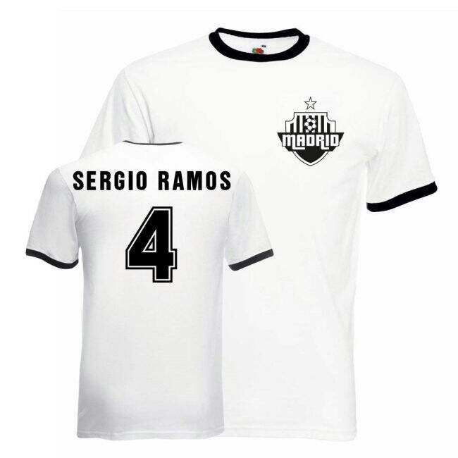 Sergio Ramos Real Madrid Ringer Tee (white-black) - Stadium Quality...