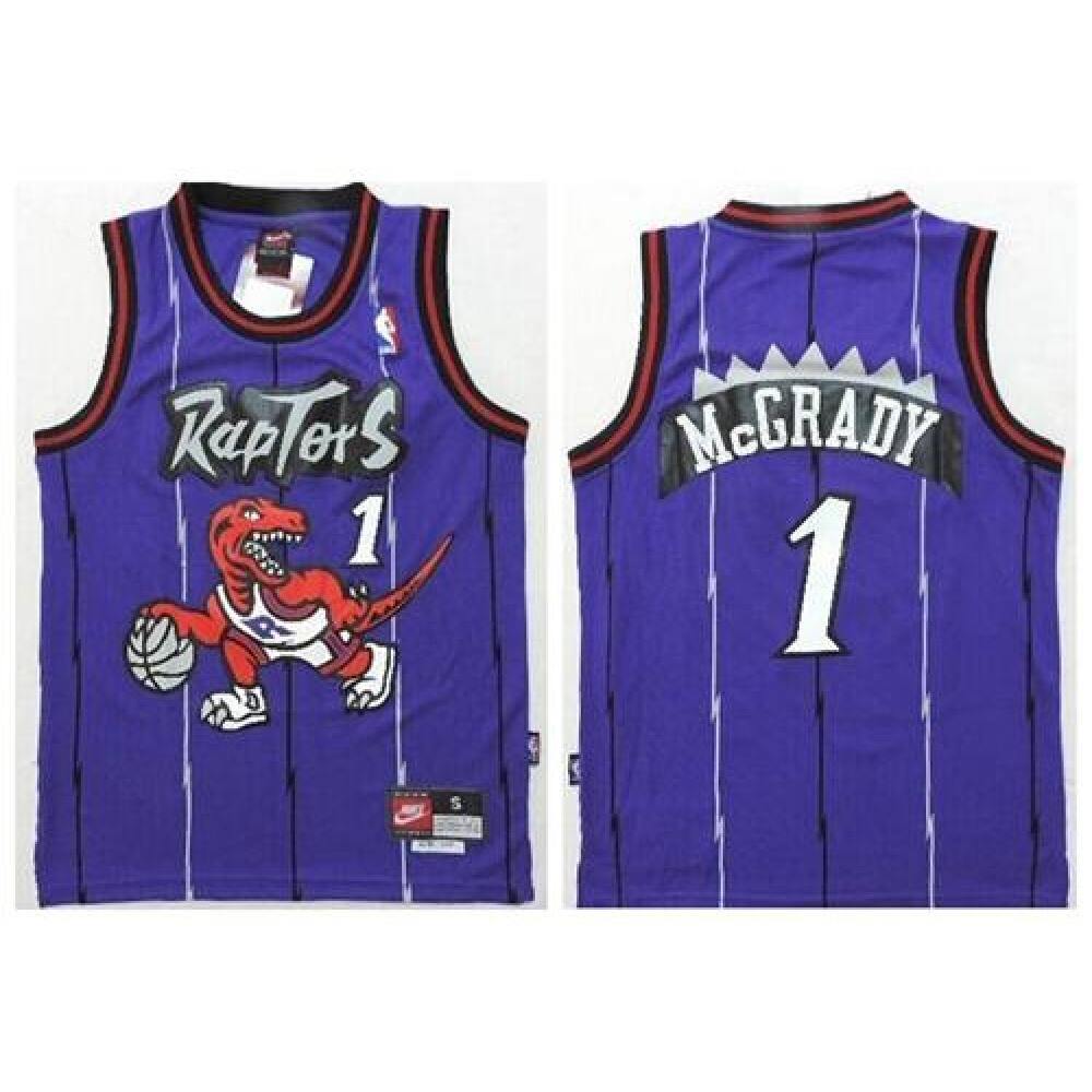 Raptors #1 Tracy Mcgrady Purple Throwback Youth Stitched NBA Jersey