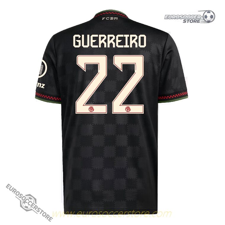 Bayern Munich 25-26 Champions League Version GUERREIRO Number 22 Football Jersey
