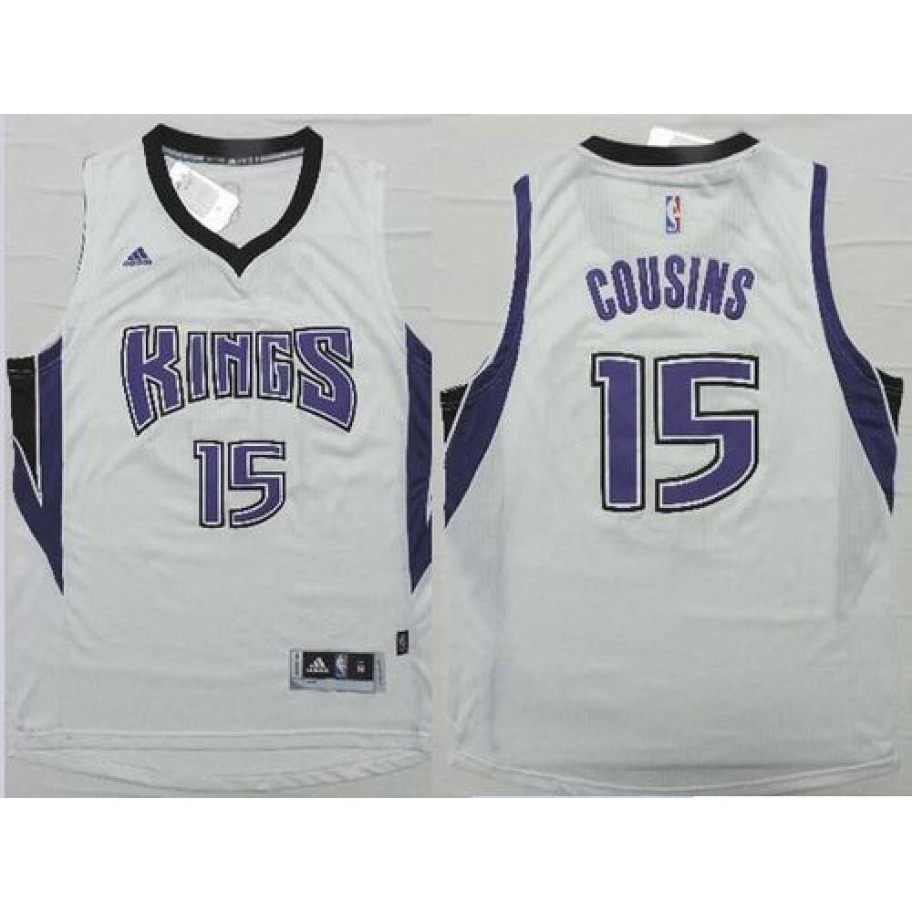 Premium Quality Men's Kings #15 DeMarcus White Basketball Jersey