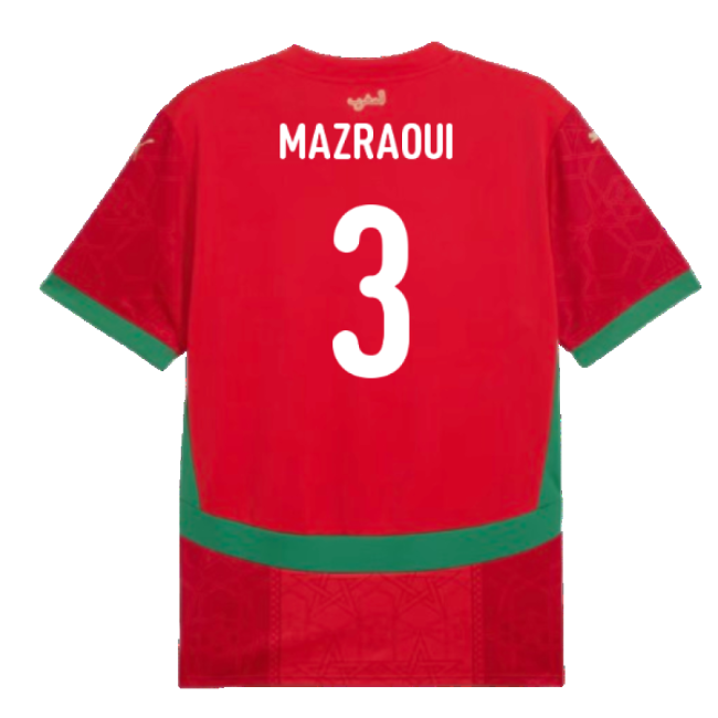 Fan-Favorite Pro-Grade 2024-2025 Morocco Home Shirt (Mazraoui 3)