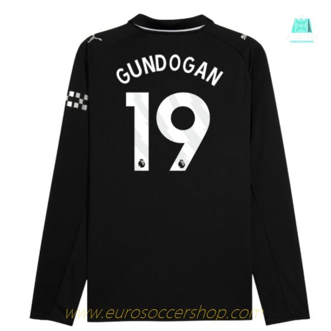 2025-2026 Man City Long Sleeve Away Shirt (Gundogan 19)
