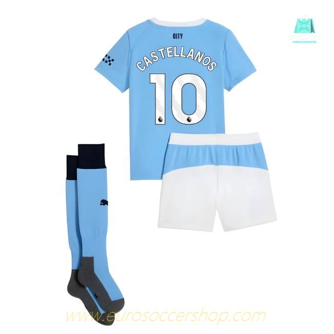 2025-2026 Man City Home Mini Kit (Castellanos 10)