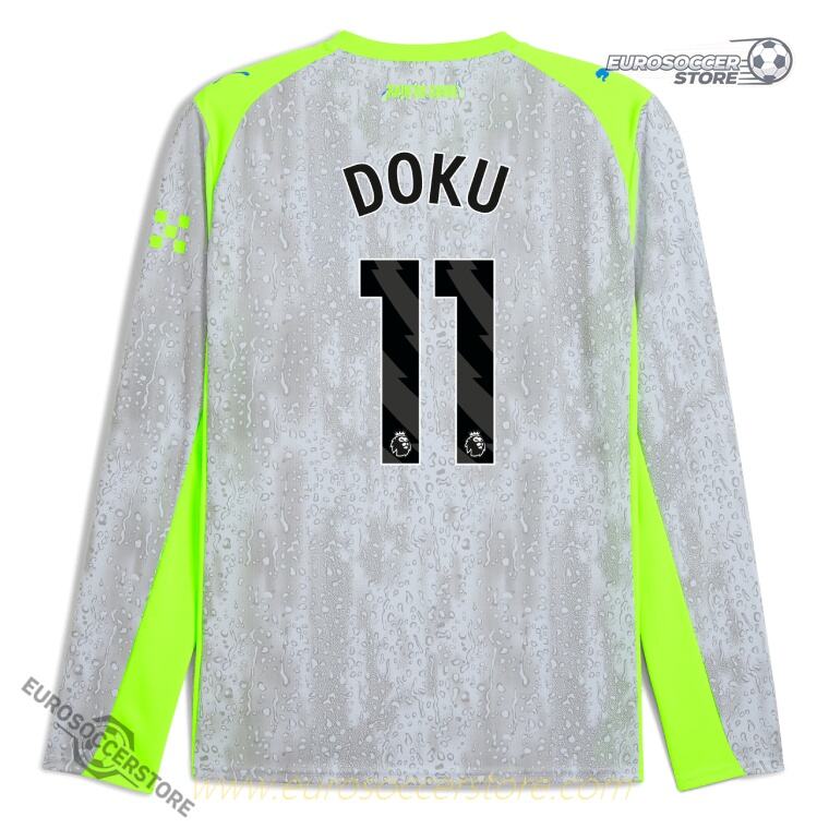 Manchester City 25-26 Third Long Sleeve DOKU 11 Football Jersey