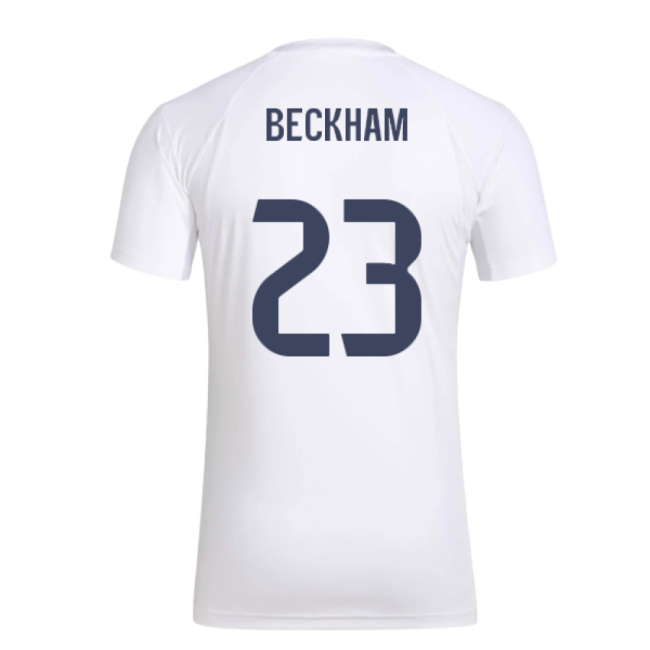 Elite 2025-2026 Real Madrid Seasonal Graphic Tee (white) (beckham 23)