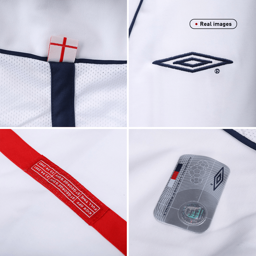 Retro SCHOLES #8 2002 England Home  Soccer Jersey Authentic Kit