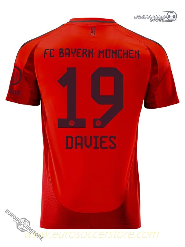 24-25 Bayern Munich Home Jersey Featuring Davies 19