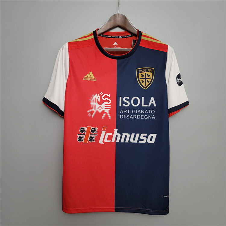 20-21 Cagliari Home RedBlack Soccer Shirt Jersey - Official Replica