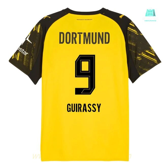 2025-2026 Borussia Dortmund Warm Up Jersey (Yellow) (Guirassy 9)