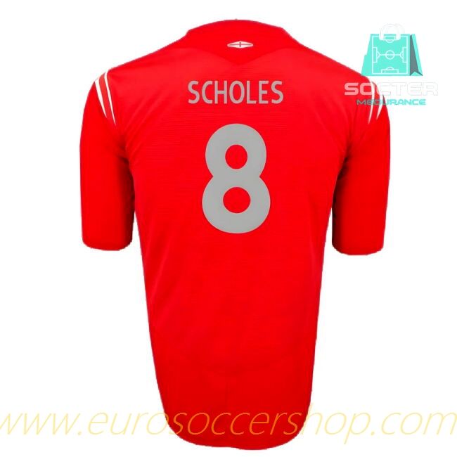 England National Team Away Football Shirt Premium (Scholes 8)