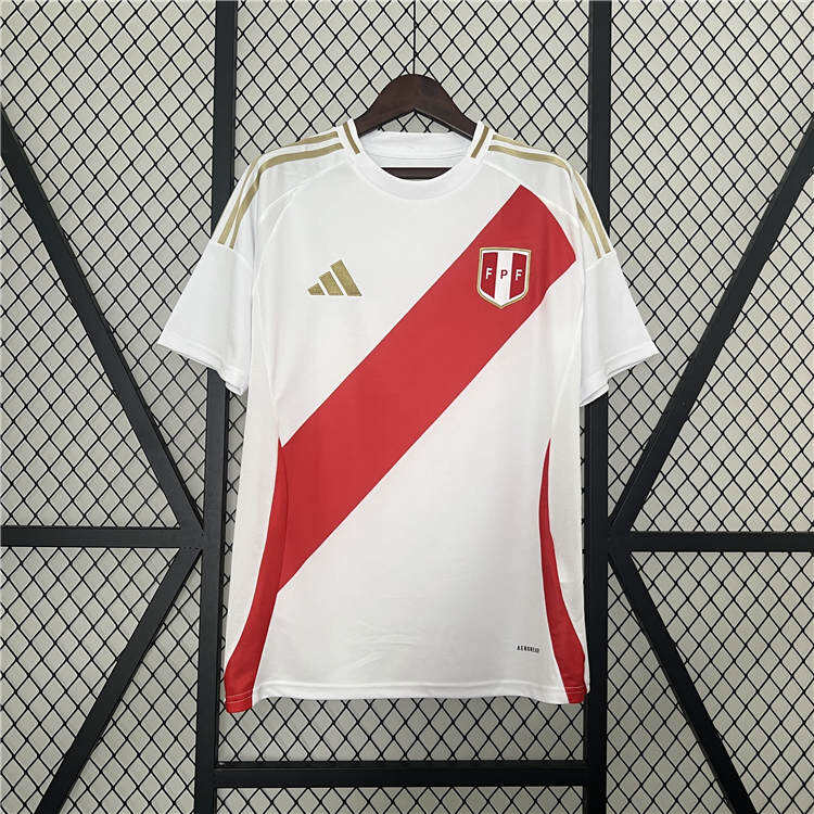 Peru Copa America 2024 Home White Soccer Jersey Football Shirt -