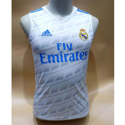 Real Madrid White 201718 Vest Soccer Jersey Shirt - Official Replica