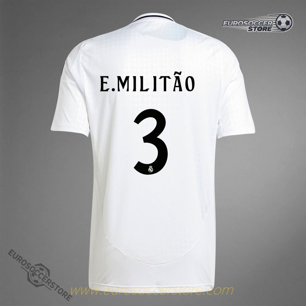E.MILITÃO 3 Real Madrid Home Jersey for the 24-25 Season