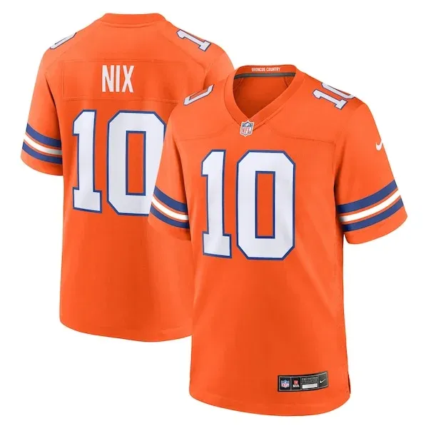 None Bo Nix Game Jersey - Orange | NFL Player Jersey | NFL Football