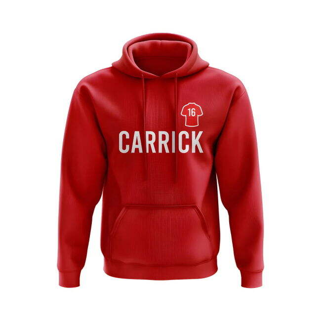 Certified Michael Carrick Man United Number Hoody (Red)