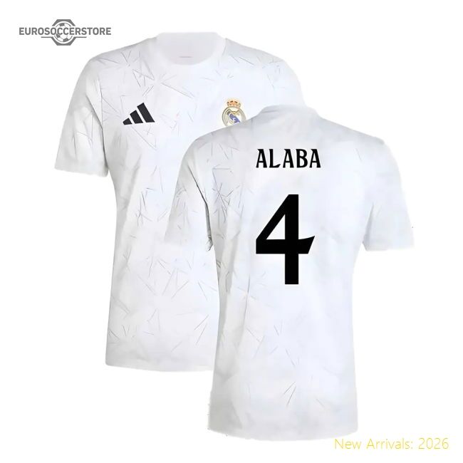 2024-2025 Real Madrid Pre-match Shirt (white) (alaba 4)