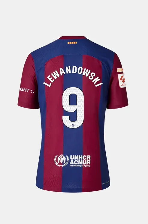 FC Barcelona LEWANDOWSKI Number 9 Home Soccer Jersey for the 23-24 Season