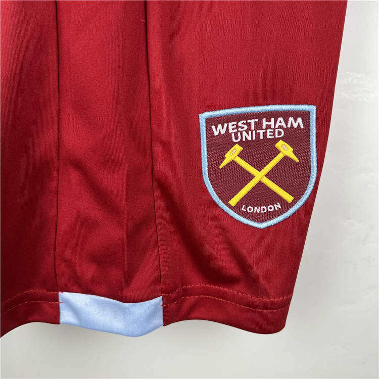 Kids West Ham United 2324 Home Red Football KitsShirtShorts -