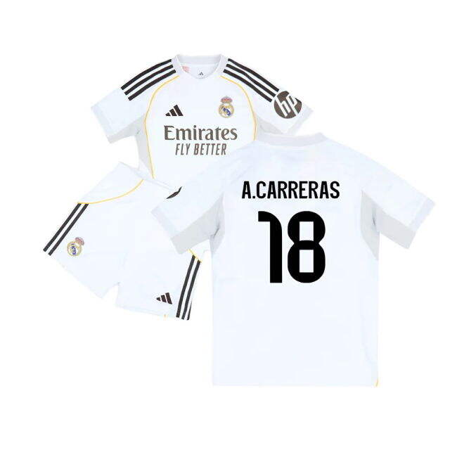2025-2026 Real Madrid Home Youth Kit (A.Carreras 18)