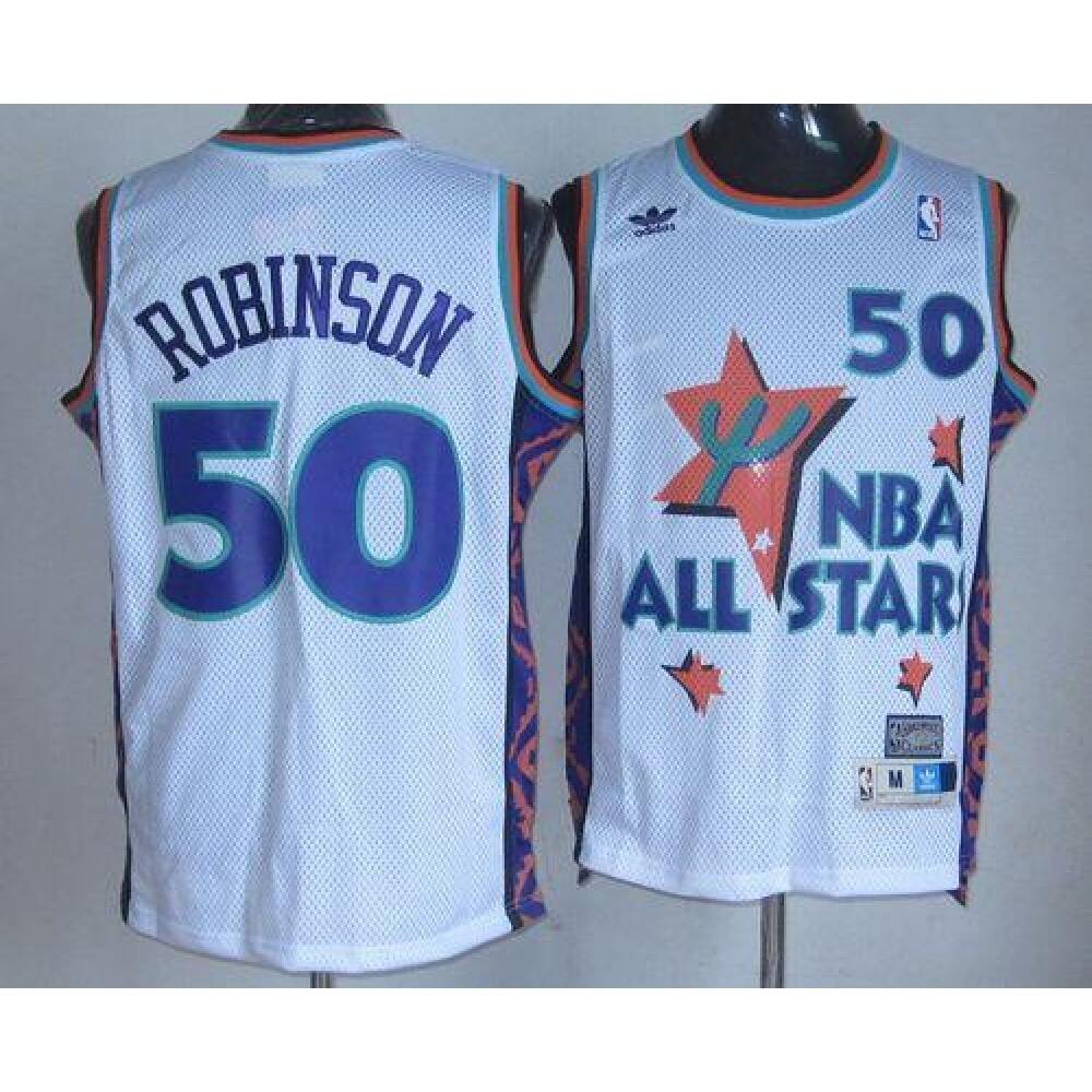 Spurs #50 David Robinson White 1995 All Star Throwback Stitched NBA Jersey