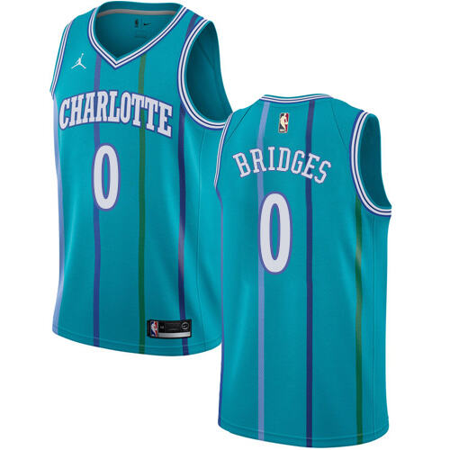 Nike Charlotte Hornets #0 Miles Bridges Aqua NBA Jordan Swingman Hardwood Classics Jersey Mens