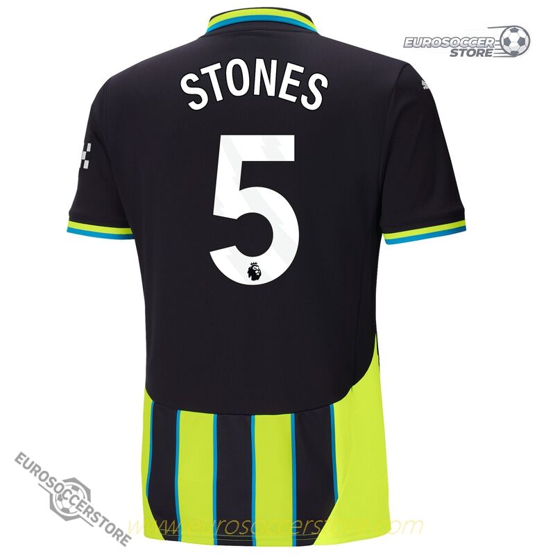 Manchester City's 24-25 Season Away Jersey Featuring Stones #5