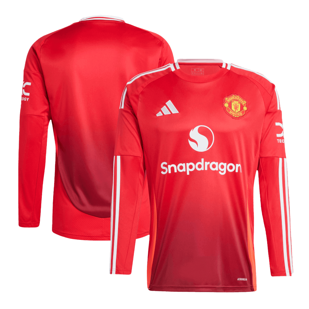 Manchester United Home Long Sleeve Soccer Jersey