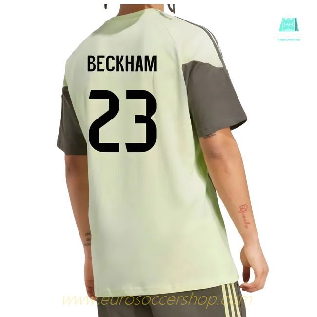 2025-2026 Real Madrid Training Tee (Almost Lime) (Beckham 23)