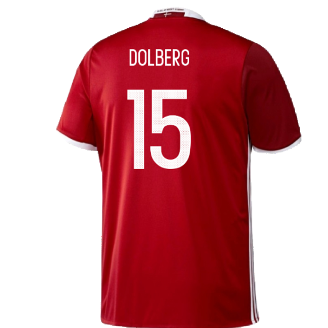 Match Replica Denmark Home Fan Shirt (Adults) (Dolberg 15)