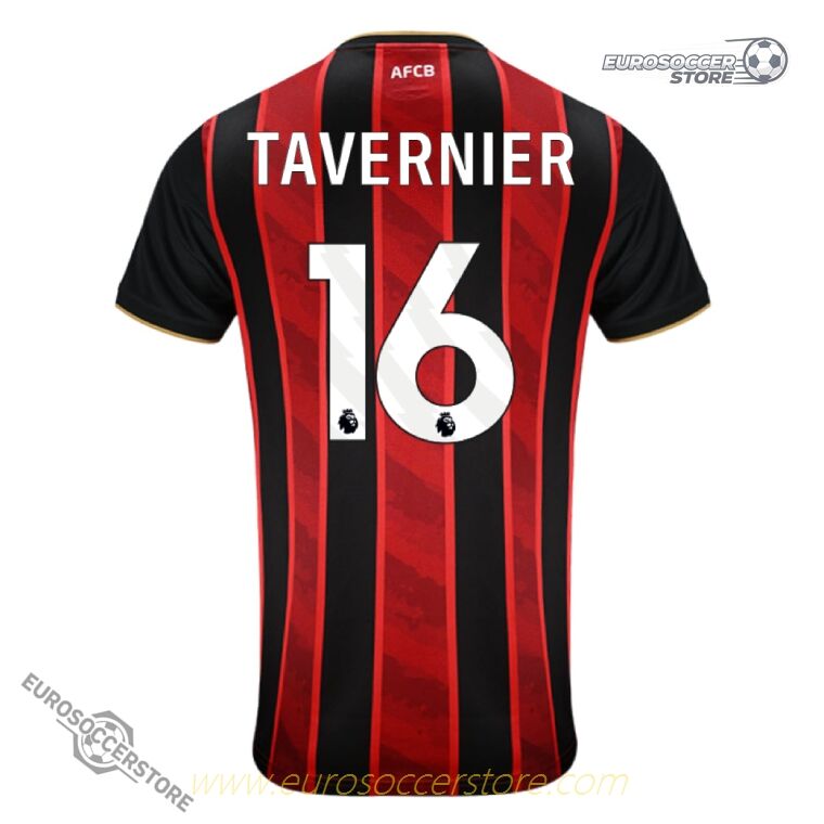 Bournemouth's 25-26 Home TAVERNIER 16 Jersey (TAVERNIER 16 Bournemouth Home Jersey for the 25-26 Season)