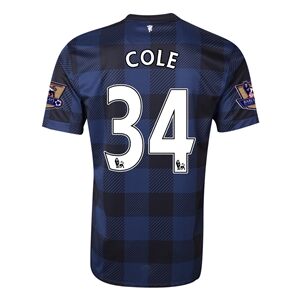 13-14 Manchester United 34 COLE Away Black Jersey Shirt - Official