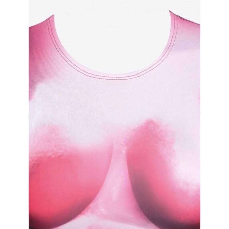 Tie Dye 3D Print Crop T Shirt BL7357