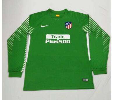 Atletico Madrid Goalkeeper 201718 Green LS Soccer Jersey Shirt -