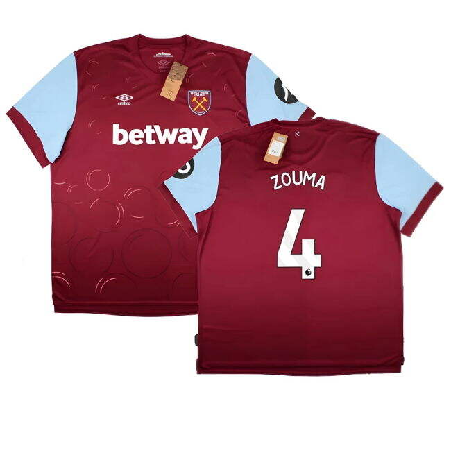 Stylish 2023-2024 West Ham Home Classic Jersey Best Value ZOUMA 4#762