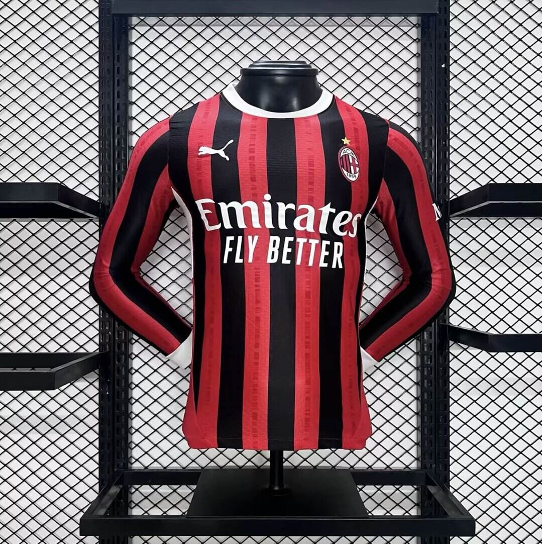 AC Milan 2425 Home Long Sleeve Shirt Authentic Version - Official