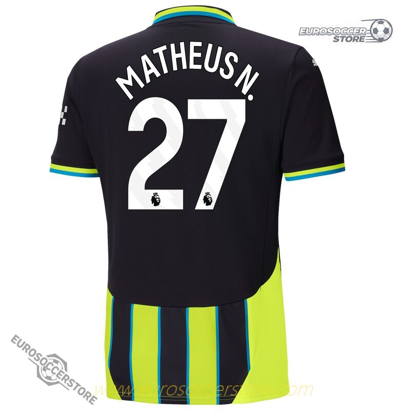 Away Jersey of Matheus N. (No. 27) for Manchester City in the 24-25 Season