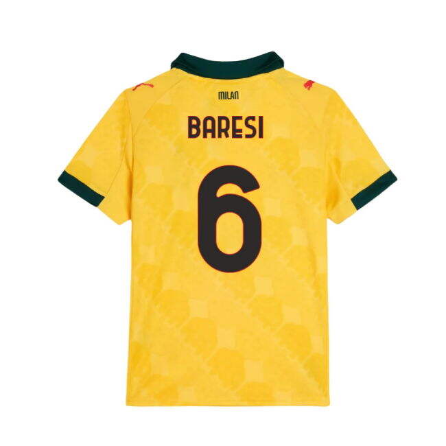 2025-2026 AC Milan Third Shirt (Kids) (Baresi 6) Reinforced Seams