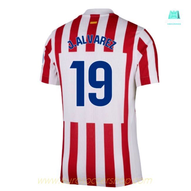 2025-2026 Atletico Madrid Home Authentic Shirt (J.Alvarez 19)