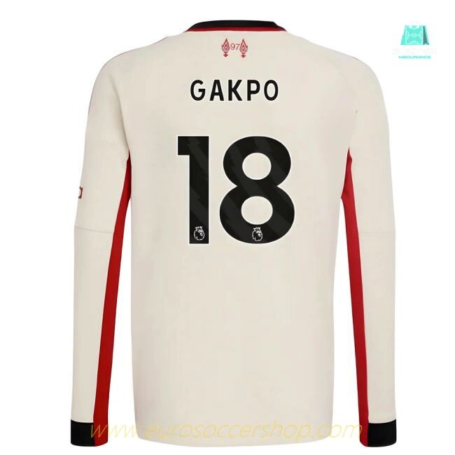 2025-2026 Liverpool Away Long Sleeve Shirt (Kids) (Gakpo 18)