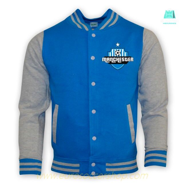 Man City College Baseball Jacket (sky Blue)
