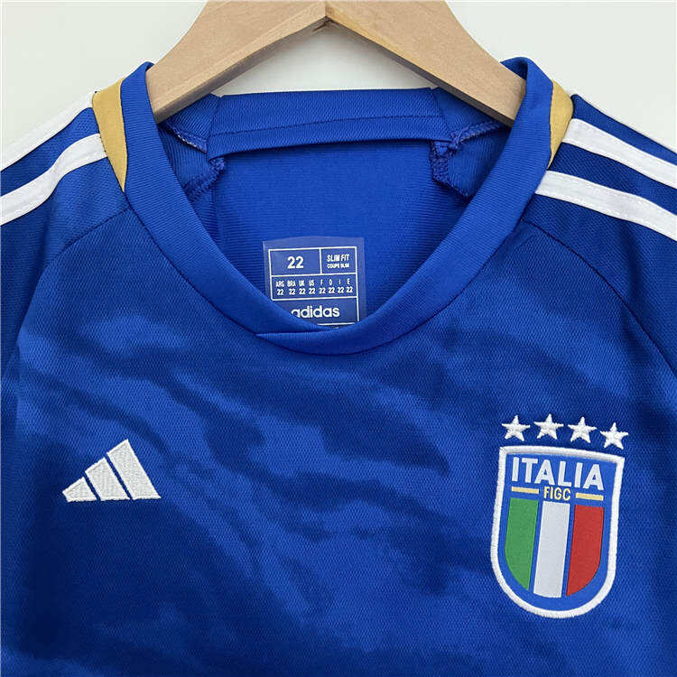 Kids Italy 2023 Home Blue Soccer Kit ShirtShorts - Official Replica