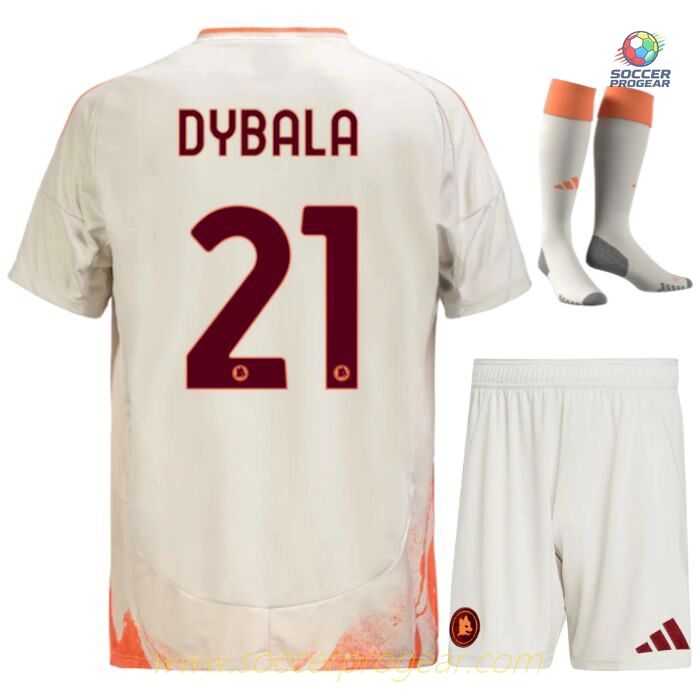 AS Roma Away Youth Soccer Uniform Soccer Football Shirt 2024-2025 Season Dybala