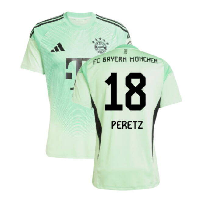 2025-2026 Bayern Munich Home Goalkeeper Shirt (Glory Mint) (Peretz 18)