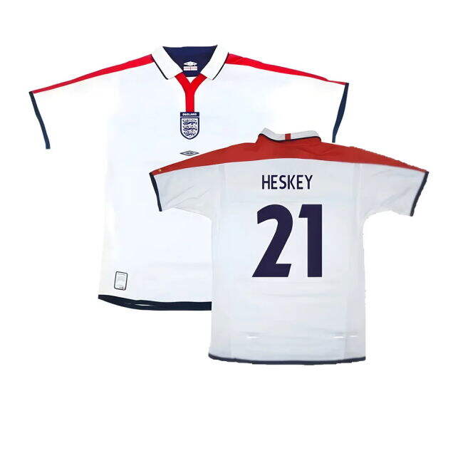 Heskey 21 Match Worn Style England High Standard Home Pro Level Shirt