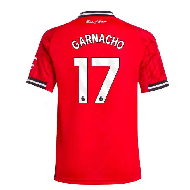 Man Utd Official Home Football Shirt 2025-20 Garnacho 17 M S Kids