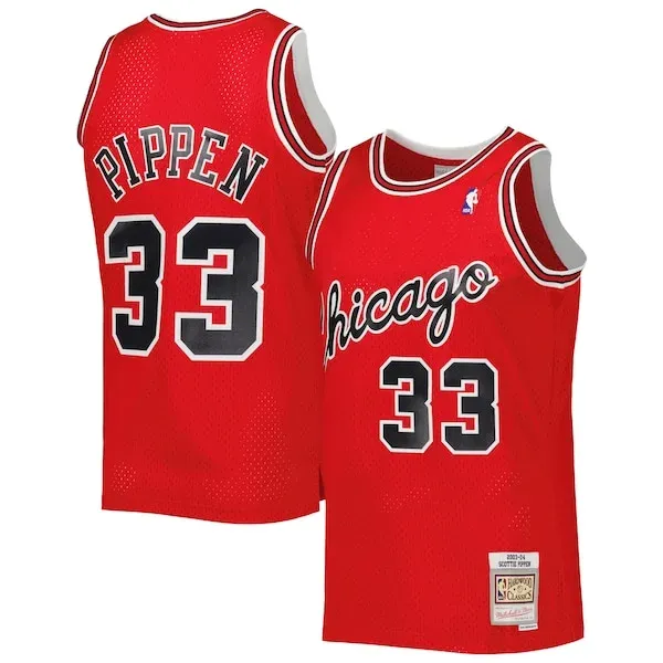 Scottie Pippen CHI Elite Basketball Jersey - Red - Licensed Product